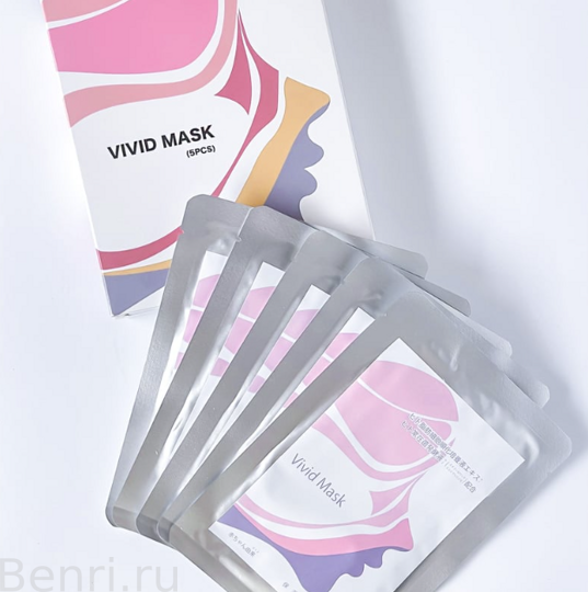 Тканевые маски для лица, Vivid Mask, mirai-esthe, 5 шт.
