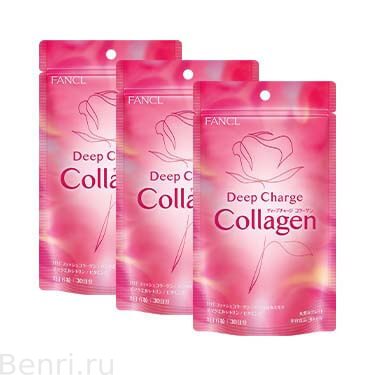 Пищевая добавка Коллаген Fancl, DEEP CHARGE COLLAGEN, 180 шт, 3 упаковки.